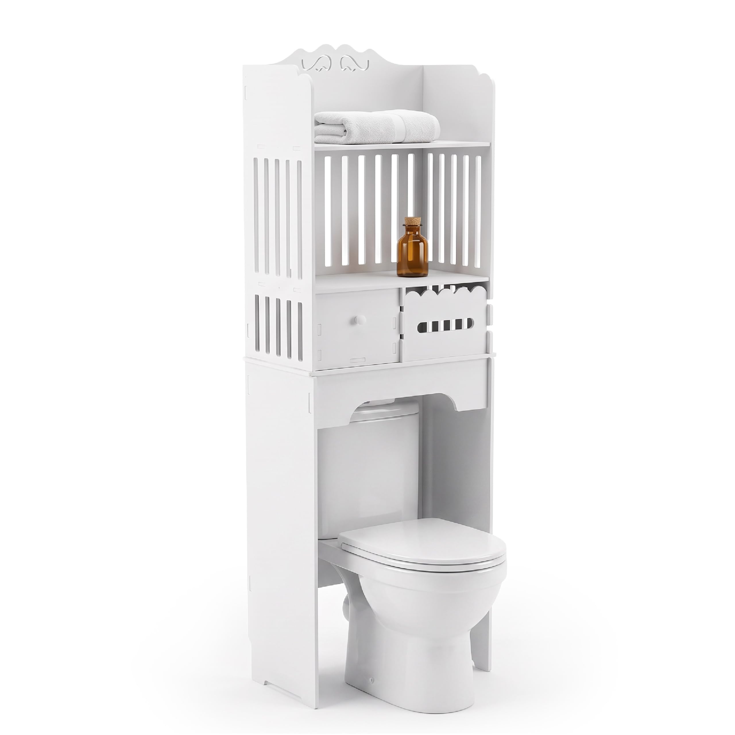 Baroni Home Mobile Sopra WC 1 Ripiano 48x20x90 cm Plastic Wood