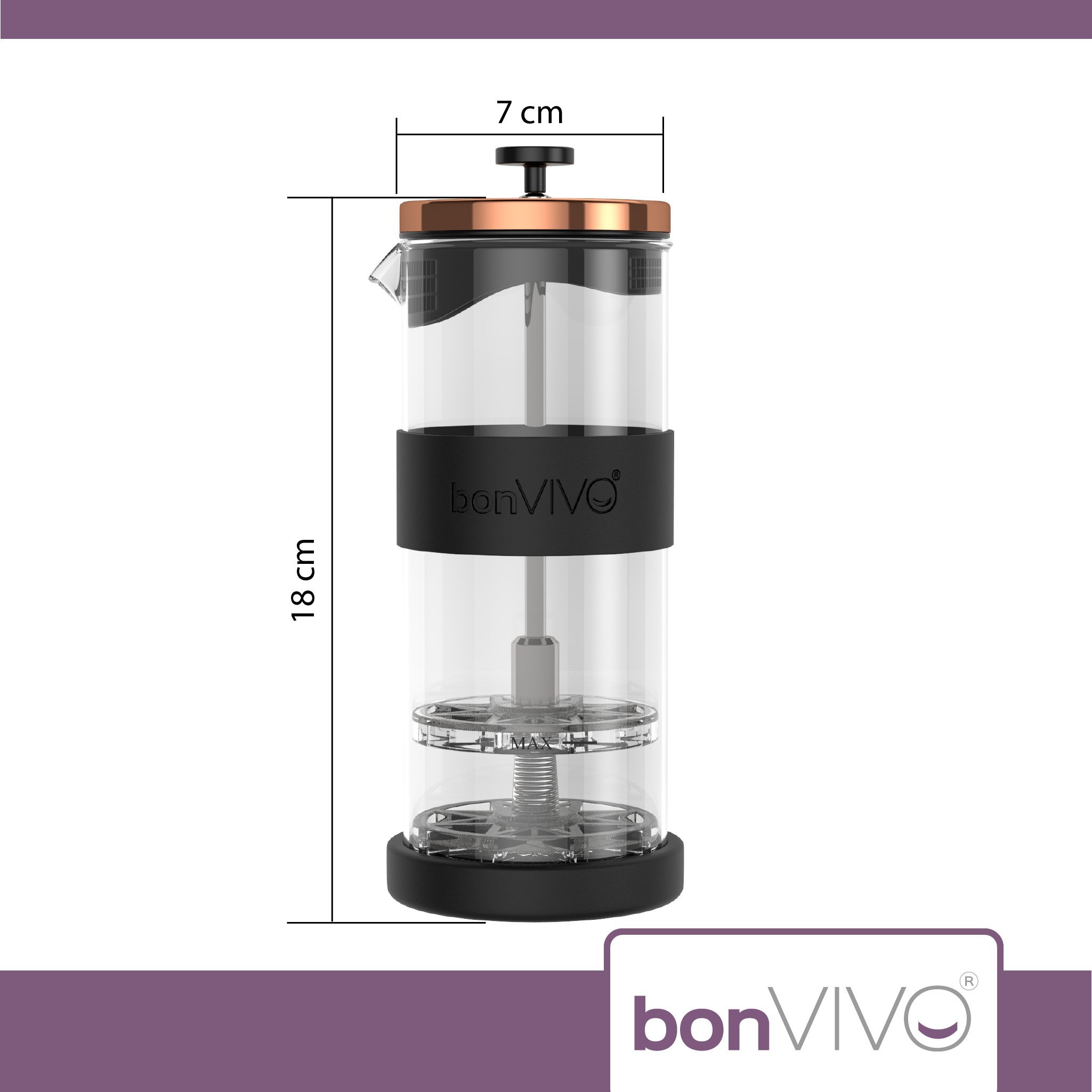 bonVIVO FOMO montalatte manuale 400 ml rame