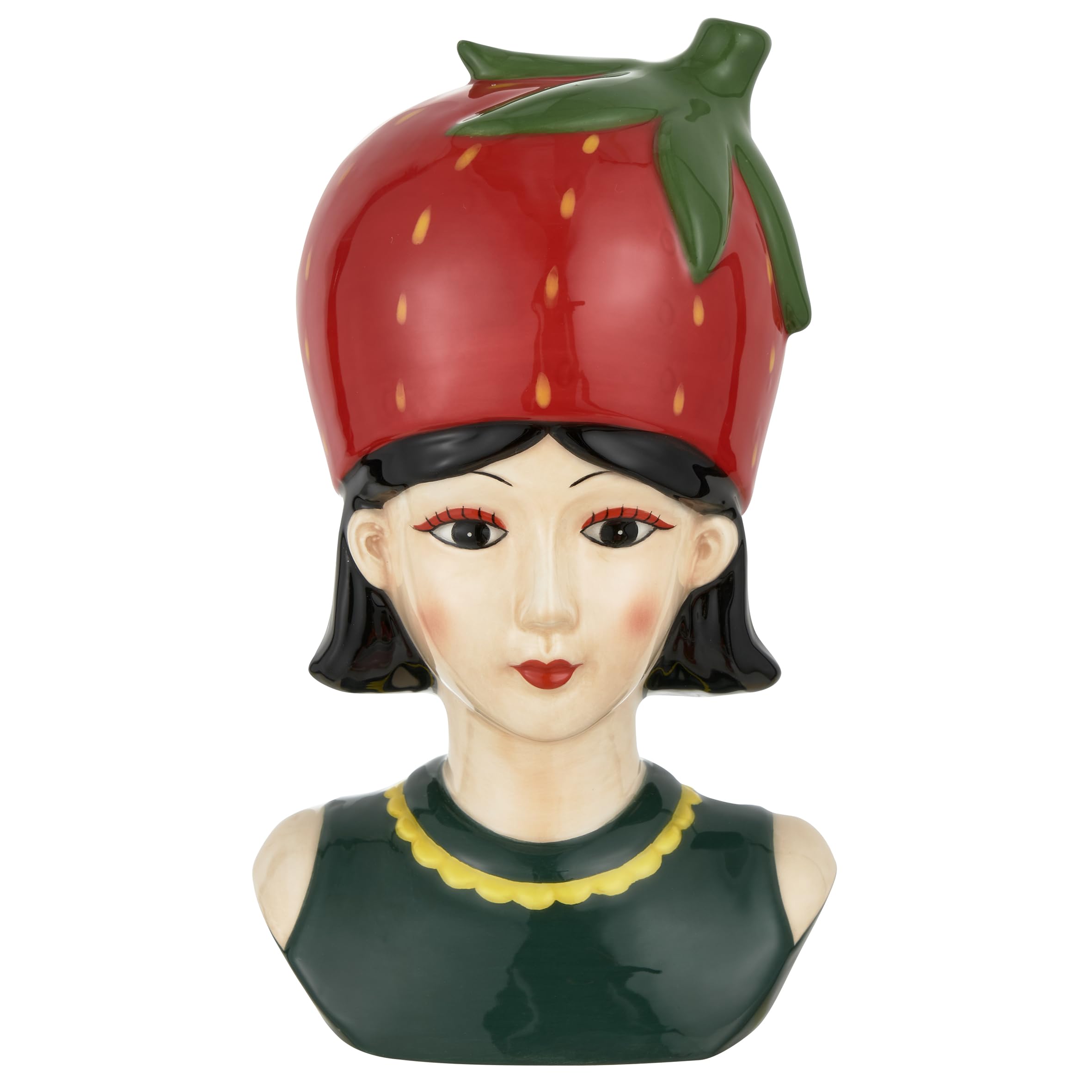 Baroni Home Frutta Vaso ceramica fragola grande 11x9,4x18 cm