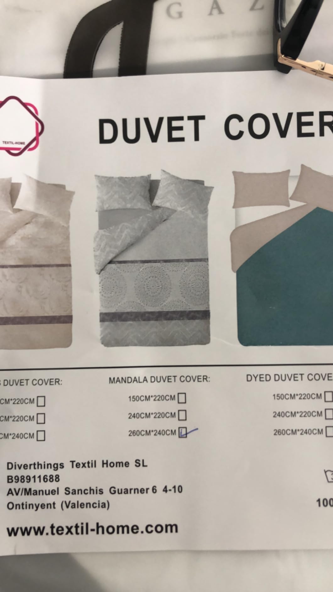 Textilhome Copripiumino Matrimoniale Grigio 260x240 cm Reversibile