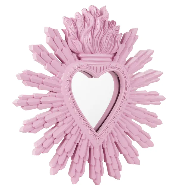 Baroni Home Ex Voto Cuore Specchio Parete Rosa resina