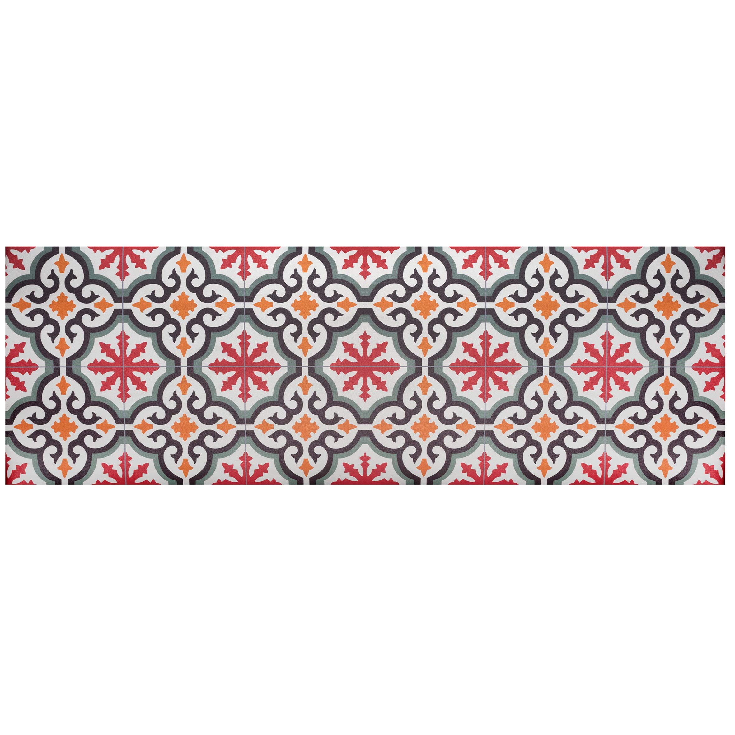 Baroni Home Tappeto PVC 120x60 cm Fiori Rosa Antimacchia