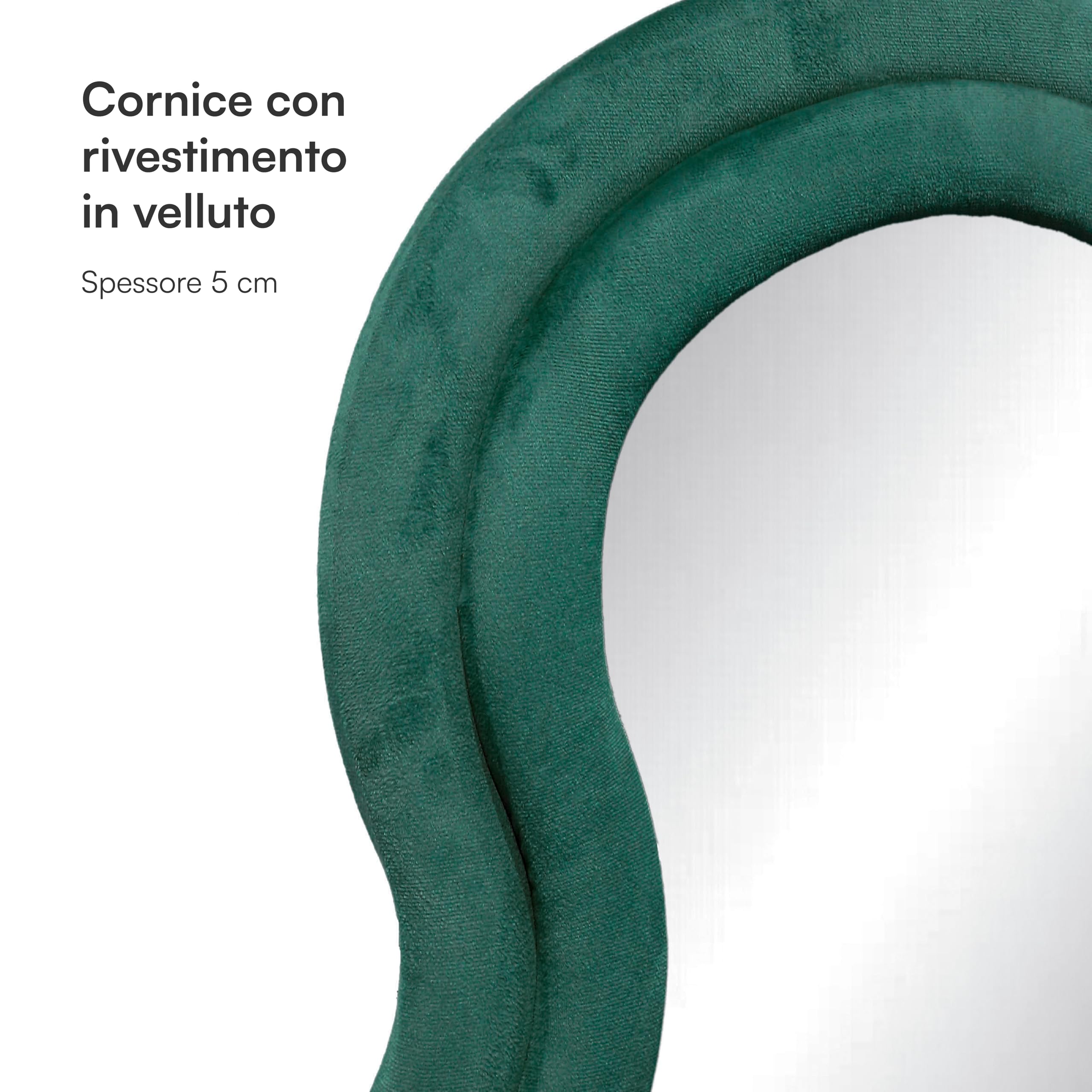 Baroni Home specchio da terra velluto verde scuro 160x60 cm