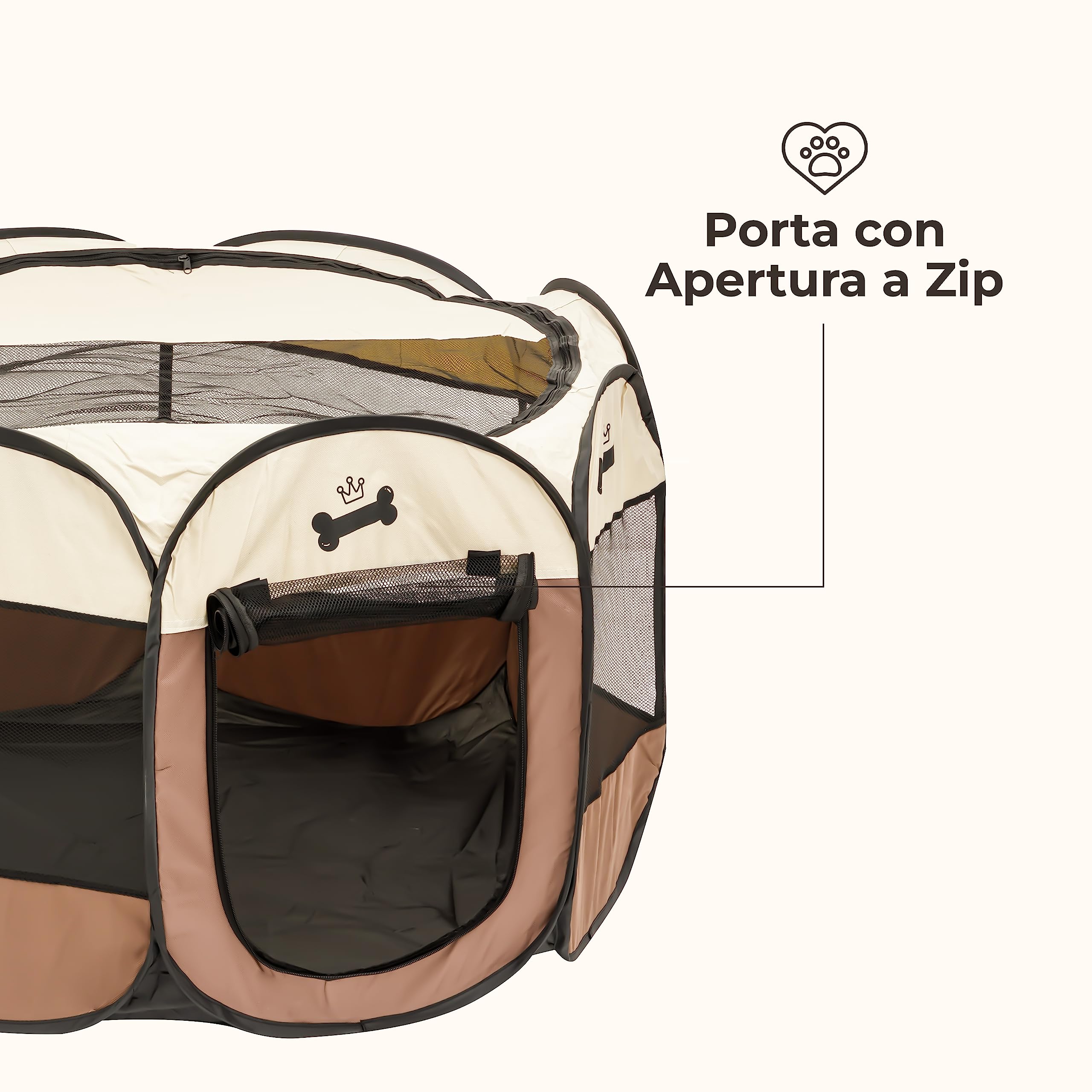 Baroni Home recinto pieghevole marrone L 96x60x45 cm