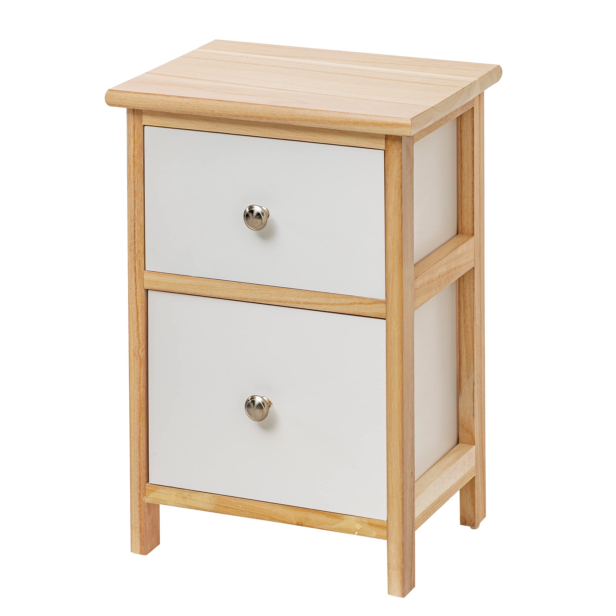 Baroni Home Comodino 2 Cassetti Legno Azzurro 30x24x43 cm