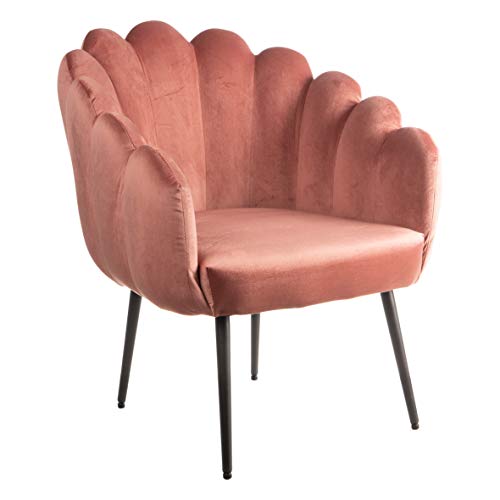 Baroni poltrona conchiglia velluto rosa 64x57x77 cm