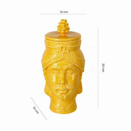 Baroni Home Re Giallo testa di moro barattolo 25 cm ermetico