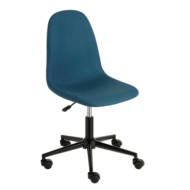 Baroni Home sedia ufficio girevole blu tessuto senza braccioli