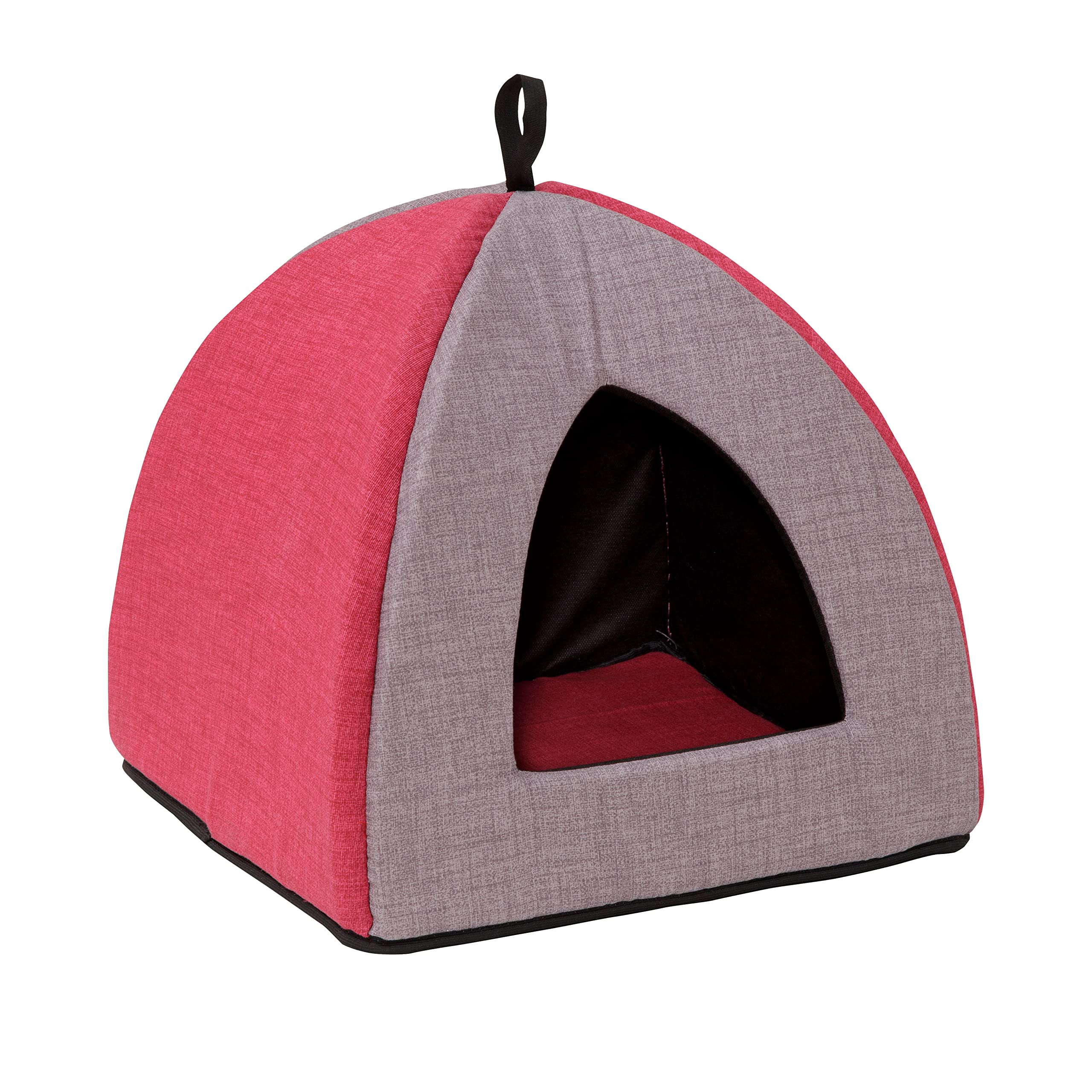 Baroni Home cuccia gatto piramide rossa cuori 40 cm lavabile
