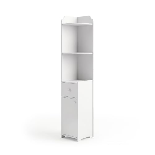 Baroni Home Colonna Angolare Bagno 1 Anta 1 Cassetto 22x22x120 cm