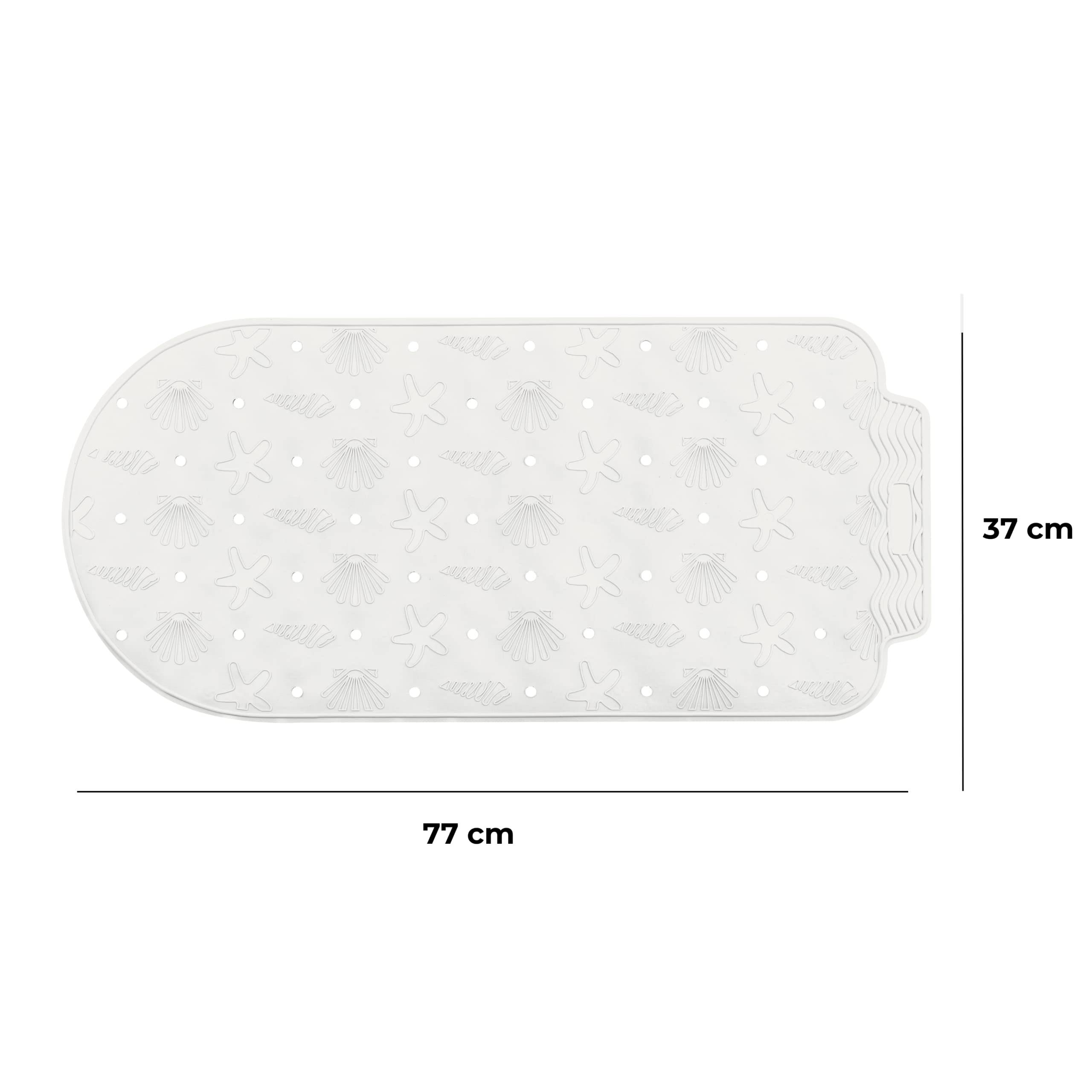 Baroni Home tappetino vasca antiscivolo bianco ovale 37x77 cm