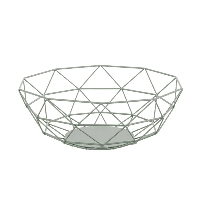 Baroni Home Salvia Cesto Portafrutta Metallo Verde 28x28x10 cm