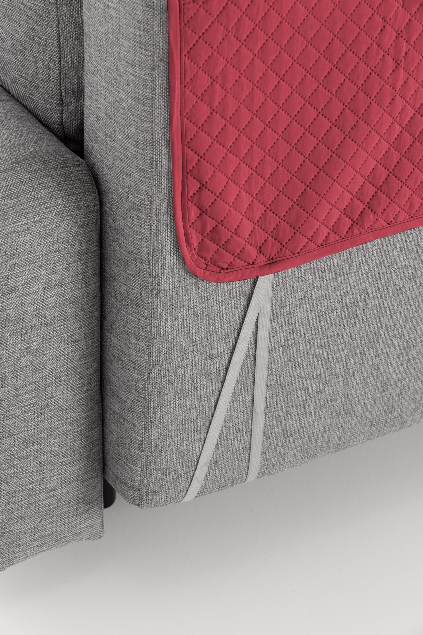 Textilhome Adele copridivano 3 posti 160 cm rosso trapuntato