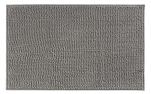 Baroni Home Tappeto Bagno Ciniglia Grigio 50x80 cm Antiscivolo