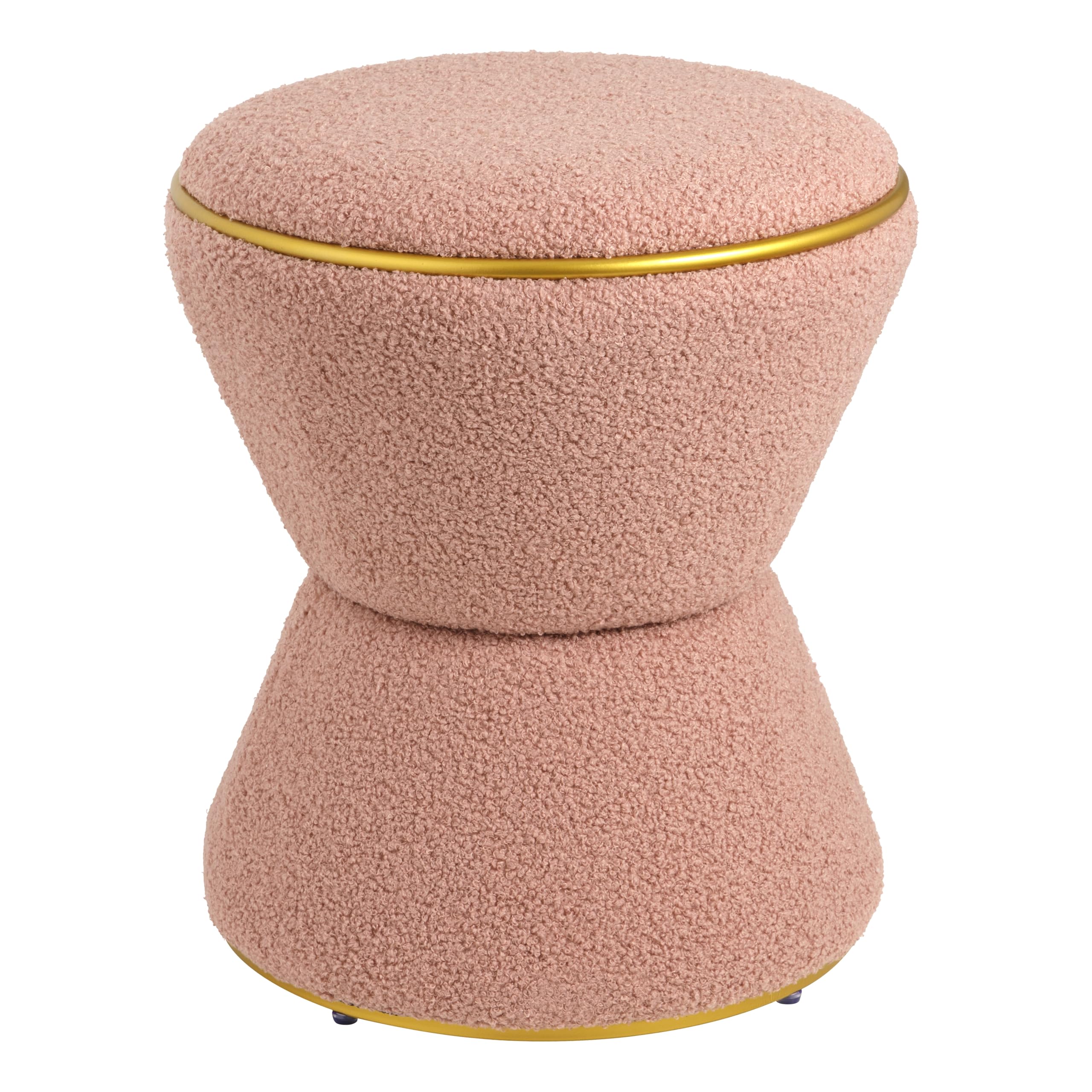 Baroni Home Pouf Sherpa Clessidra poggiapiedi rosa 37x37x43 cm