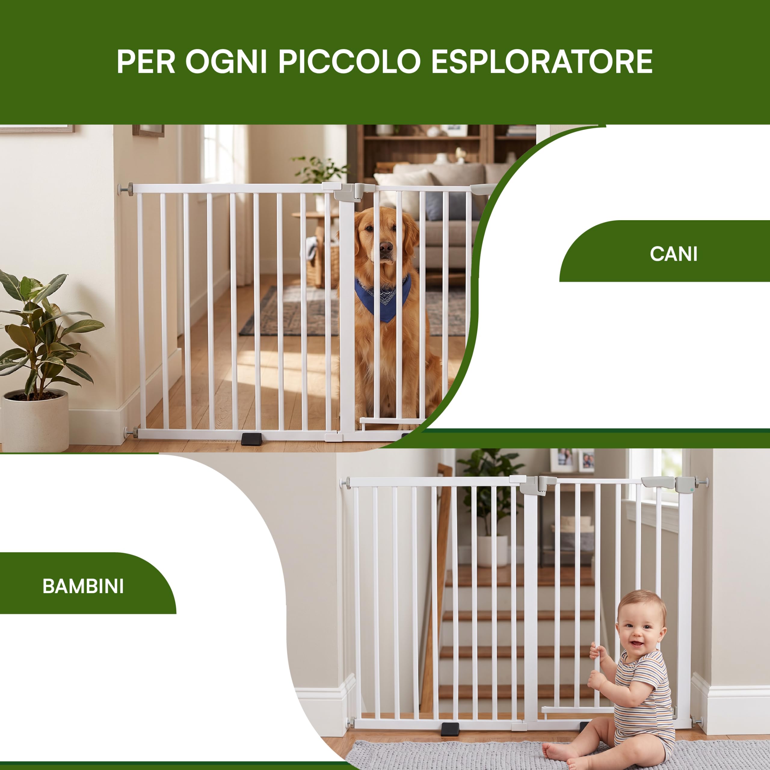 Baroni Home Cancello Cani Estensibile Grande 146-153 cm