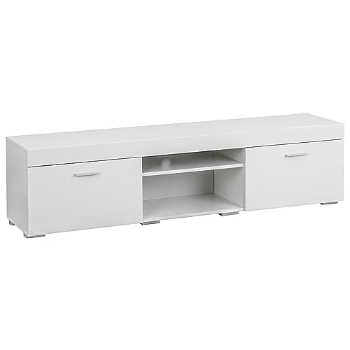 Baroni Home Mobile TV Bianco 2 Sportelli 160x35x40 cm