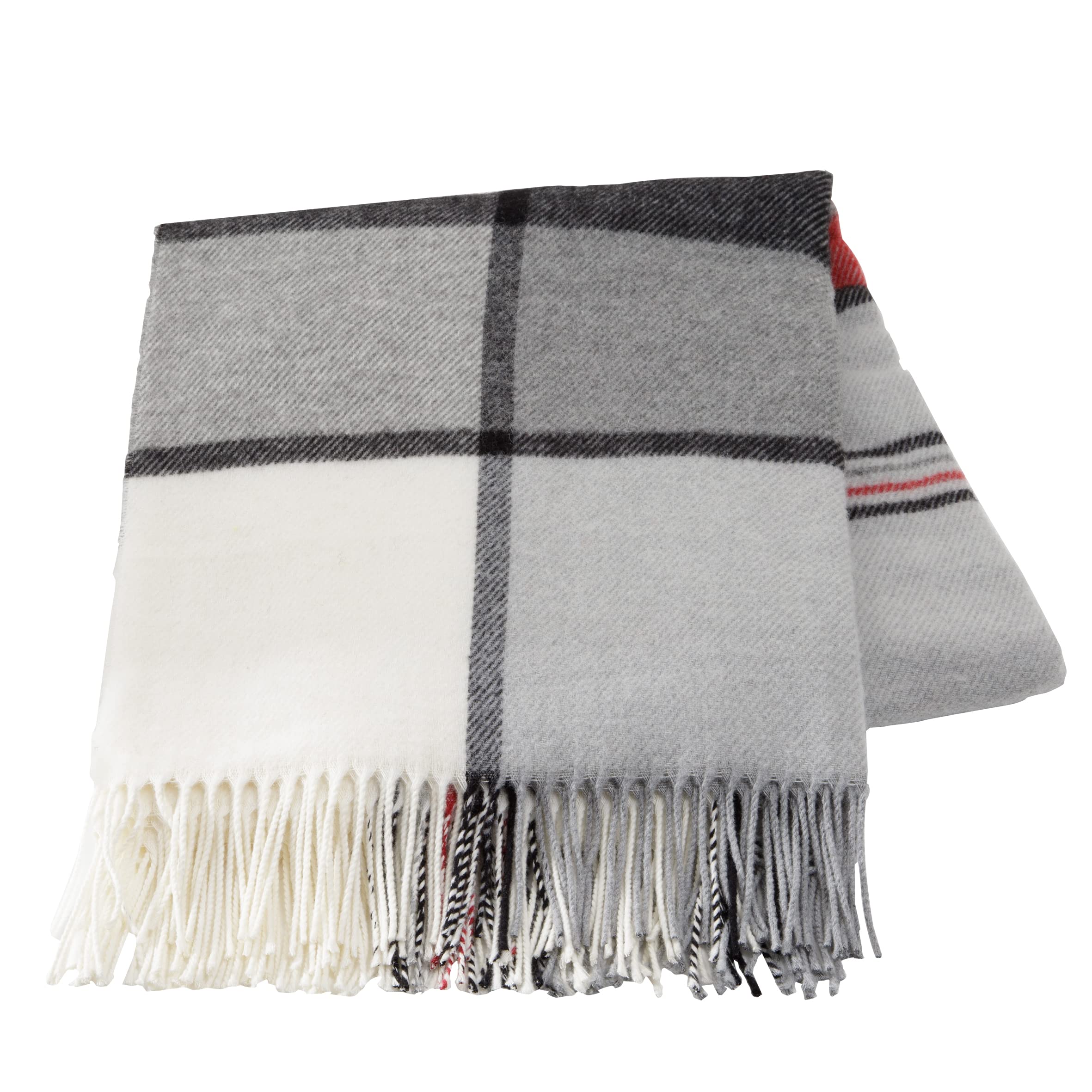 Baroni Home plaid double face blu e beige 130x170 cm