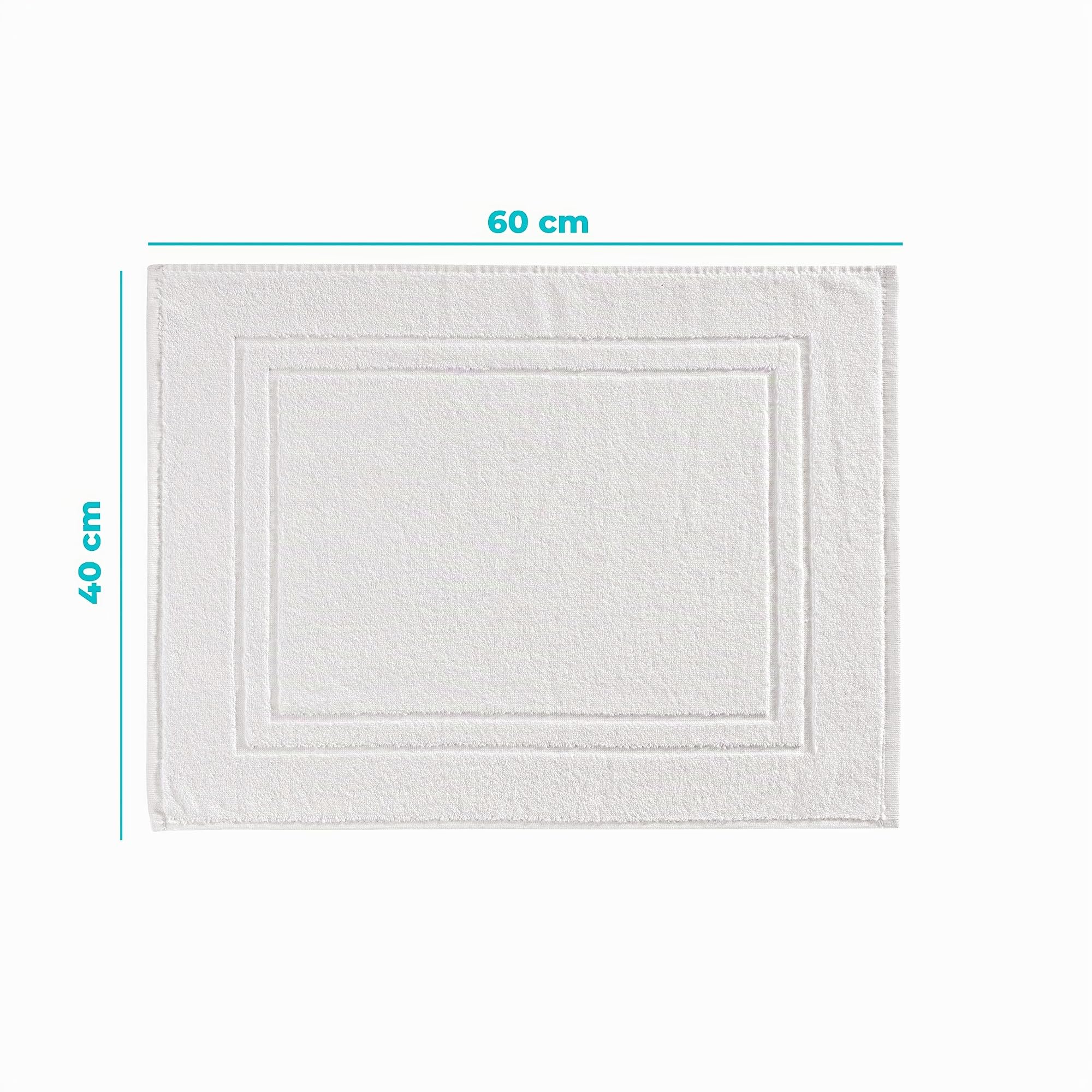 Baroni Home Tappetino Bagno Cotone Bianco 45x60 cm