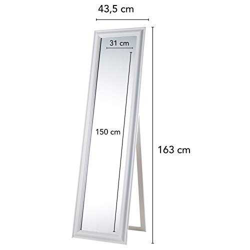 Baroni Home Specchio da Terra Bianco 43x163 cm Inclinabile