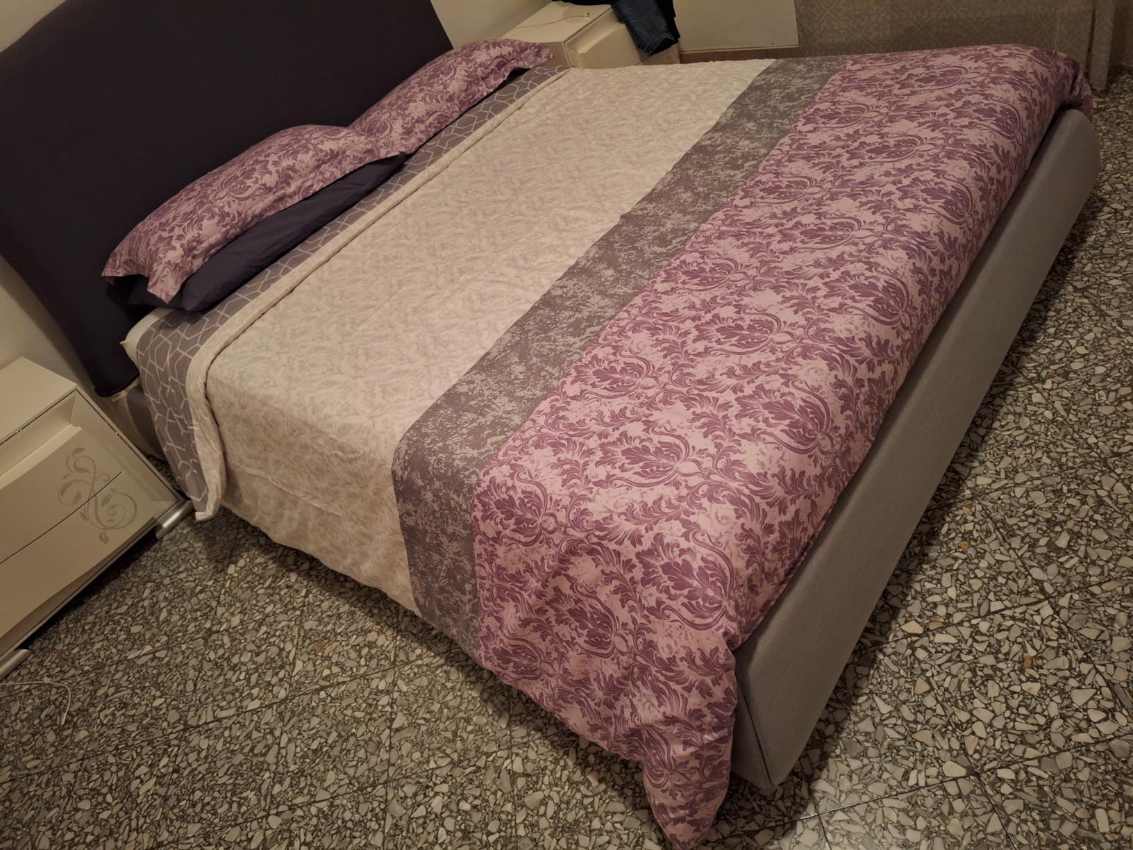 Textilhome Copripiumino Matrimoniale Grigio 260x240 cm Reversibile