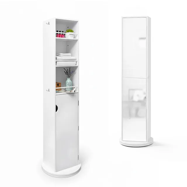 Baroni Home Specchio Girevole Colonnina Mobile Bianco 169 cm