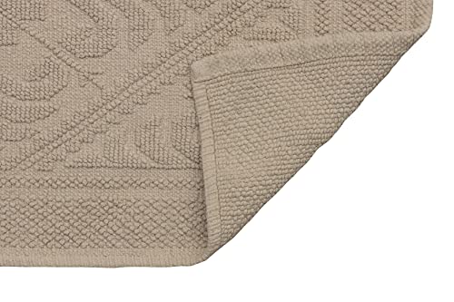 Baroni Home tappeto bagno cotone 50x80 tortora assorbente