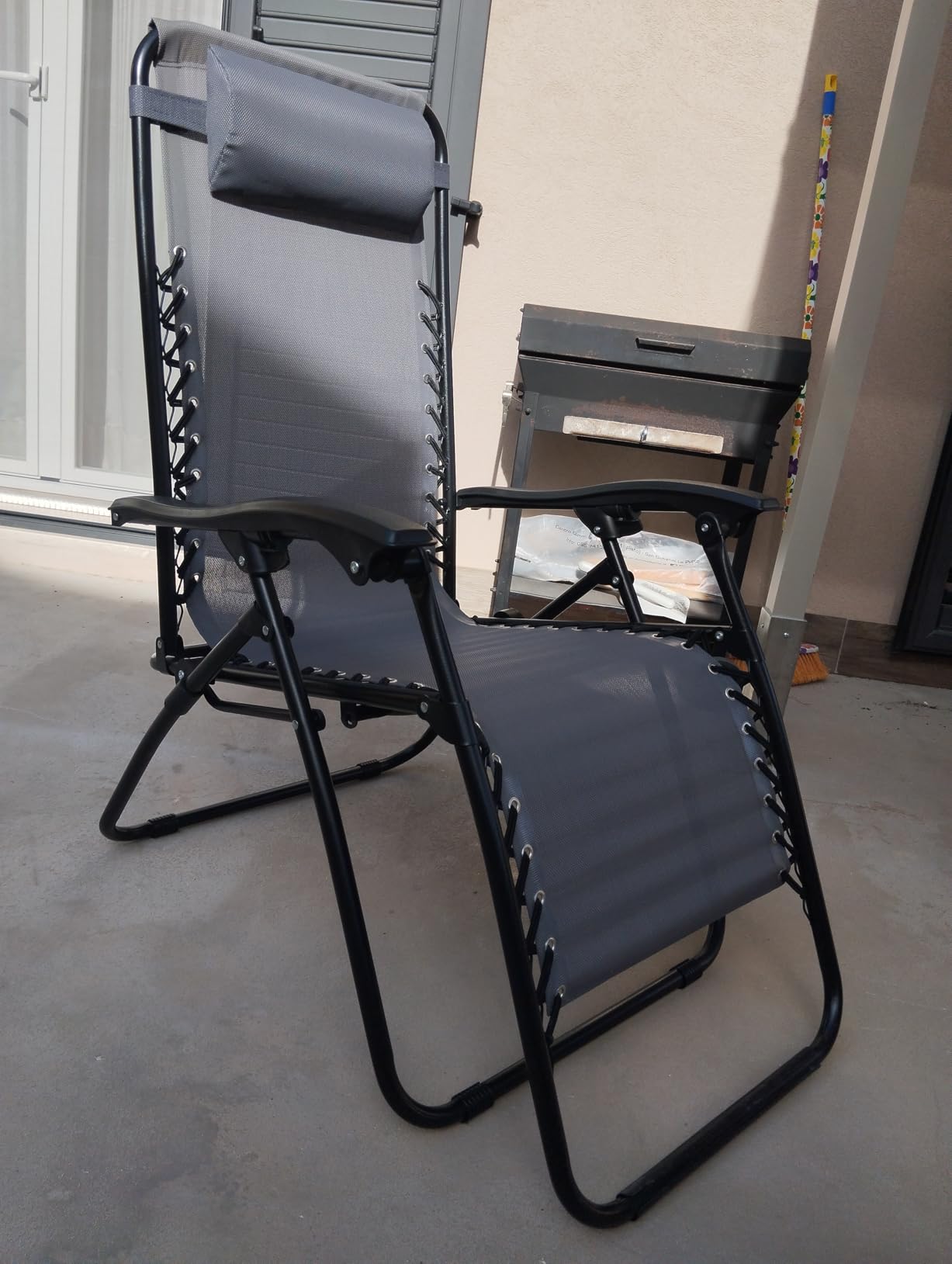 Baroni Home sdraio zero gravity pieghevole giardino nero
