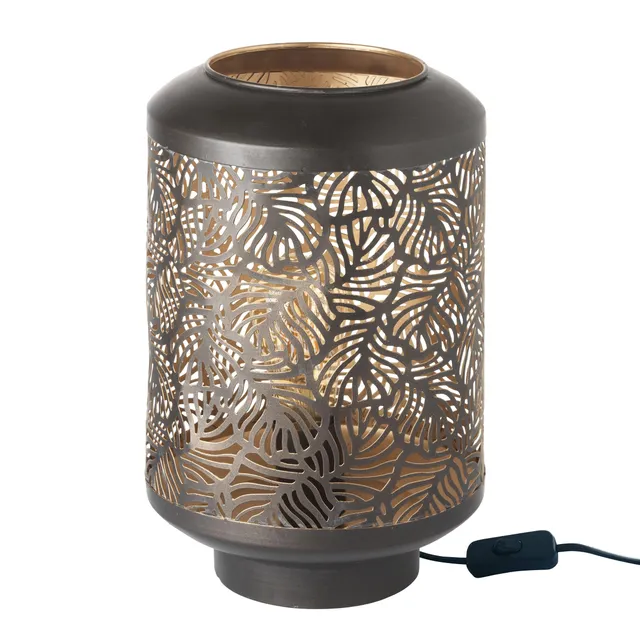 Baroni Home Lampada Tavolo Lanterna Oro Ferro 21x21x36 cm