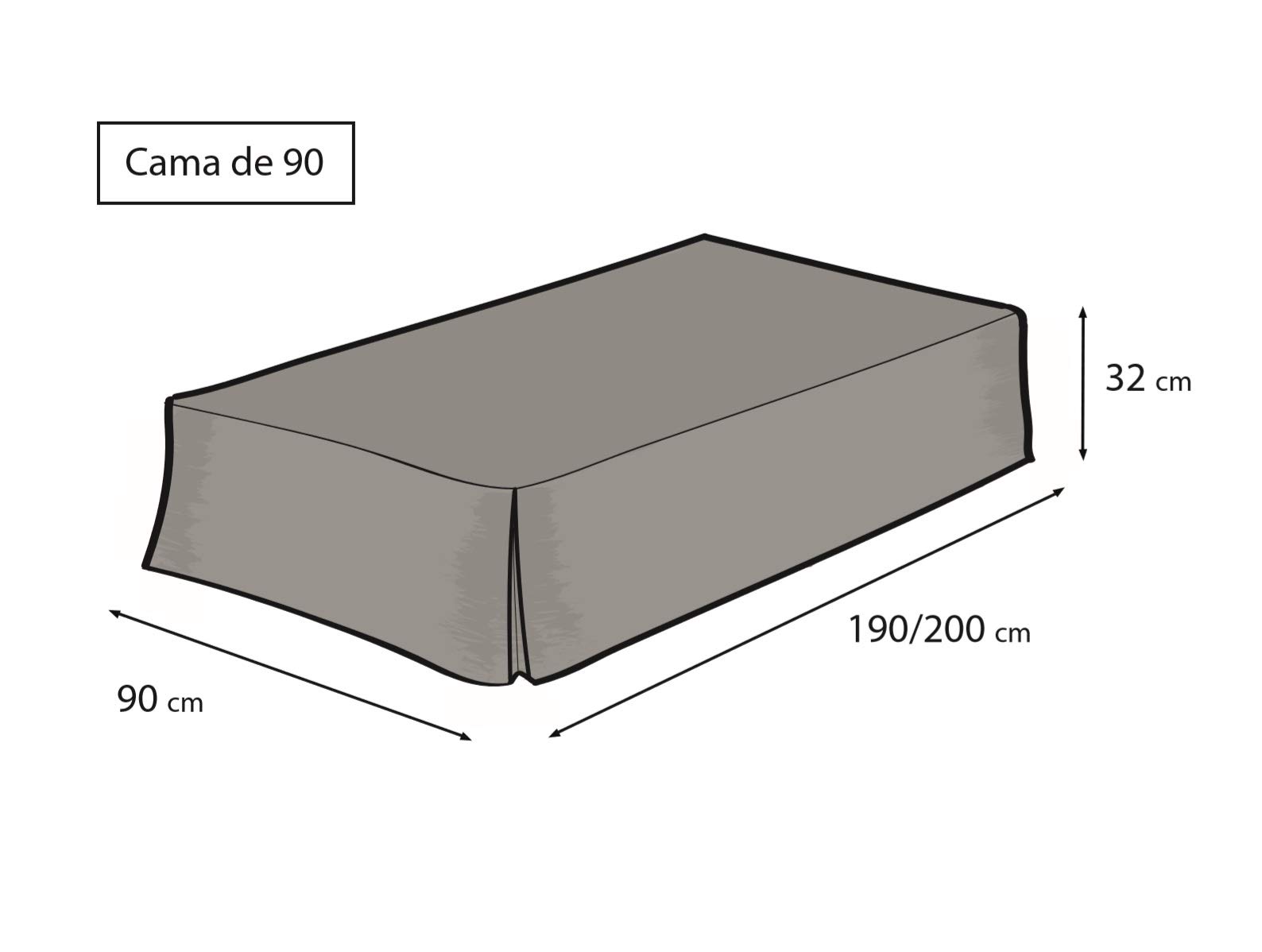 Textilhome EasyCosy Atenea Coprirete Grigio Chiaro 90