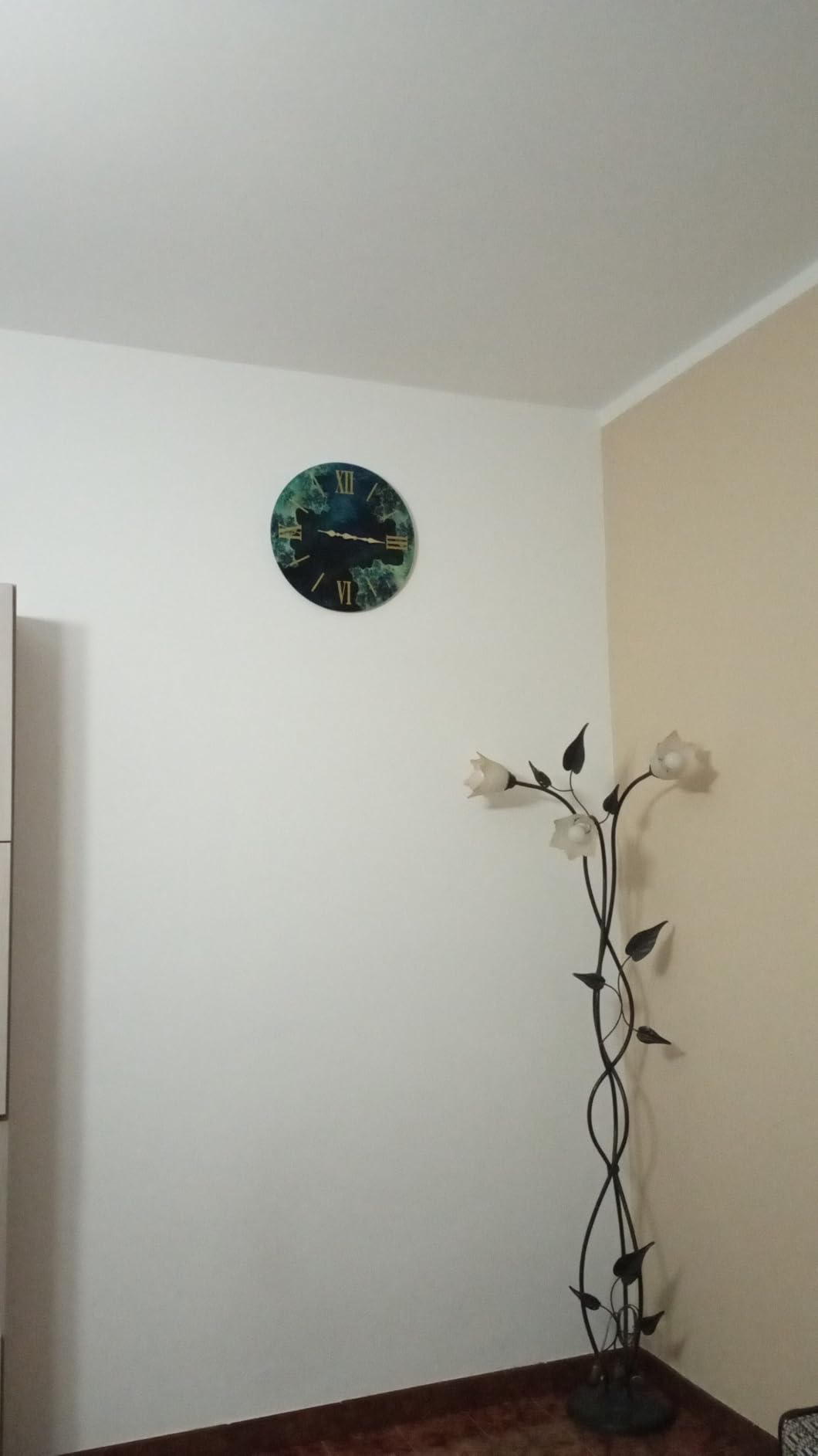 Baroni Home orologio parete vetro onde 43 cm silenzioso
