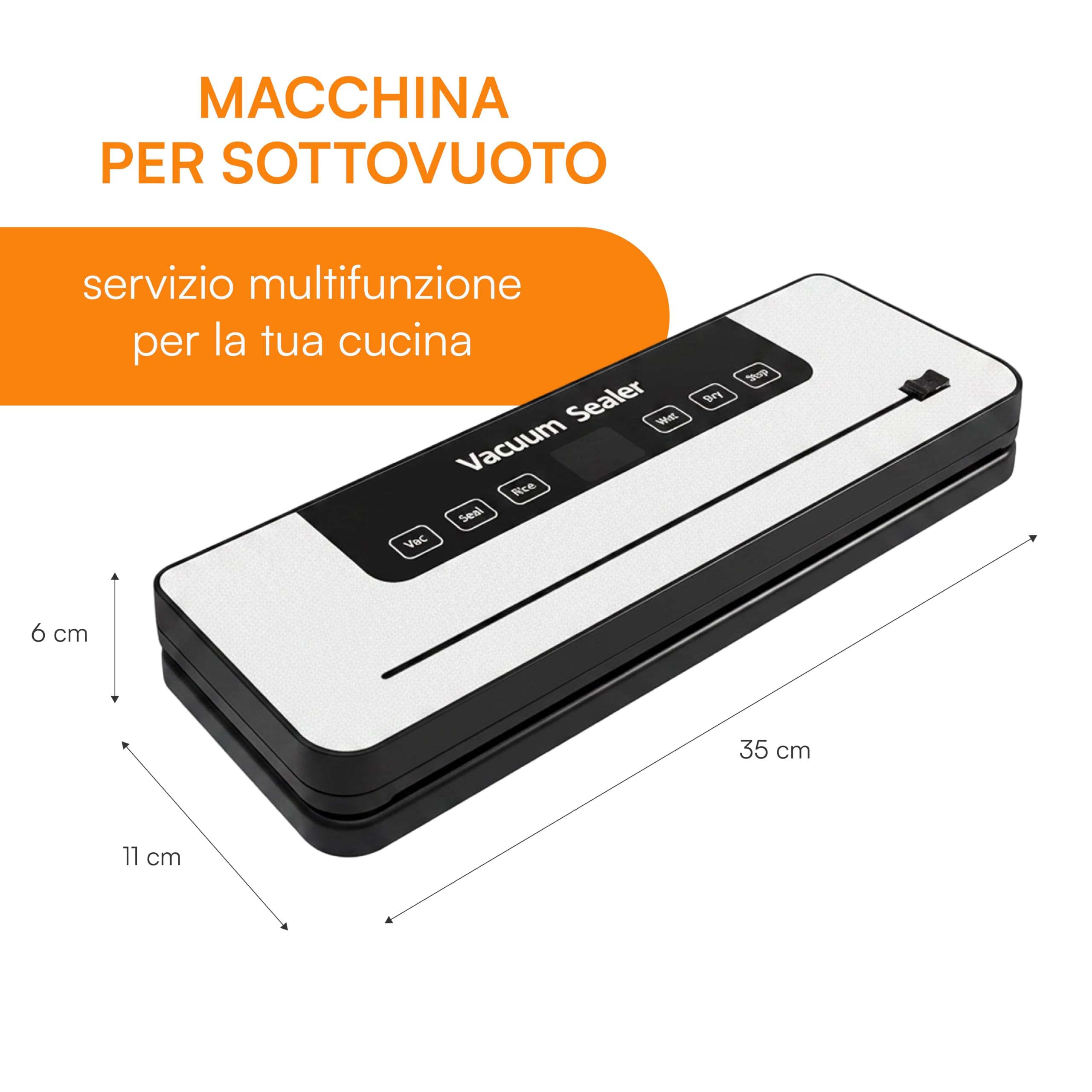 Baroni Home macchina sottovuoto automatica 30 sacchetti LED