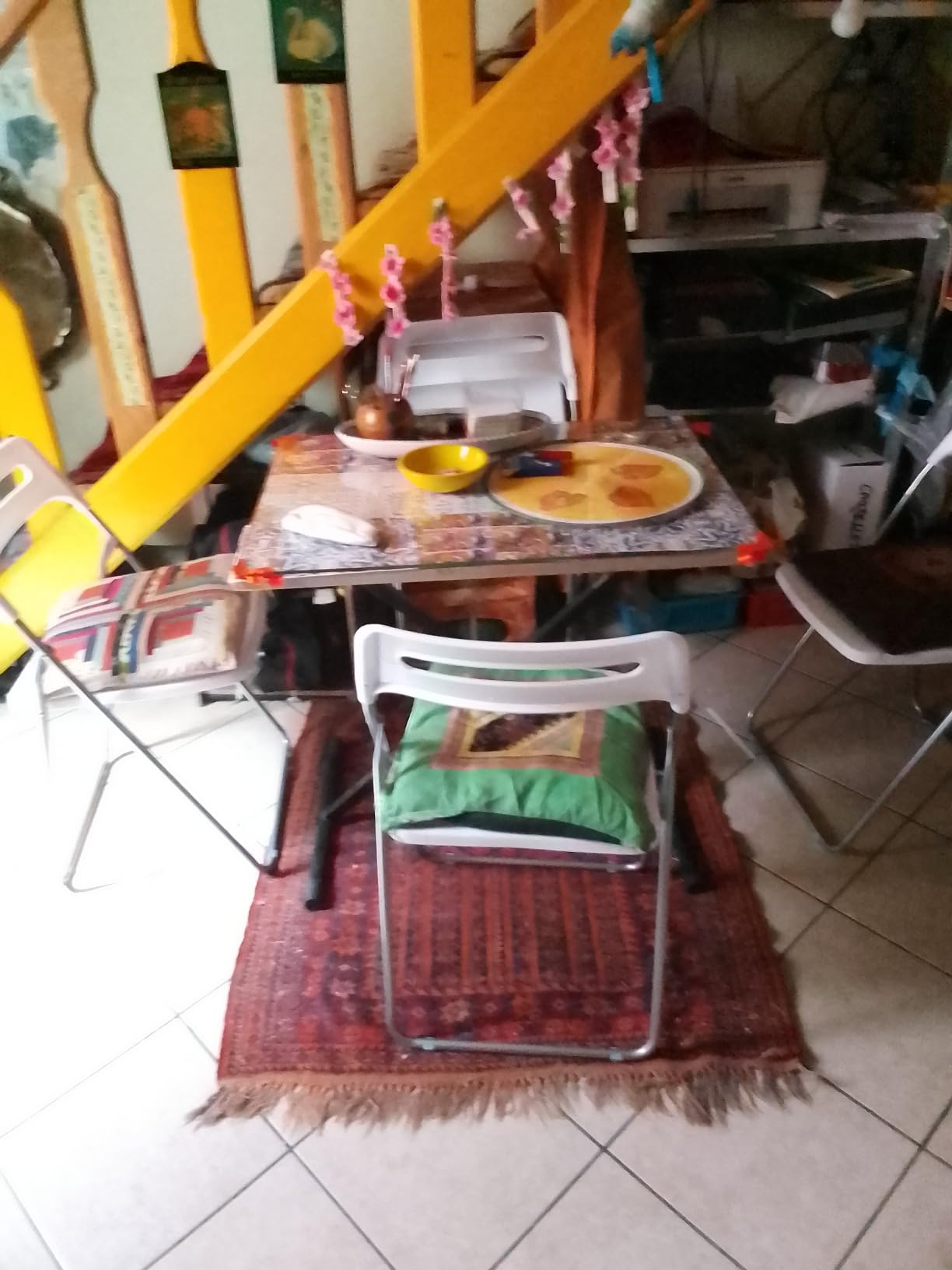 Baroni Home Sedia Pieghevole Bianca 1 Pezzo Acciaio