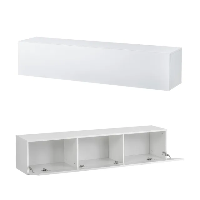 Baroni Home mobile TV sospeso 3 cassetti bianco 140 cm MDF