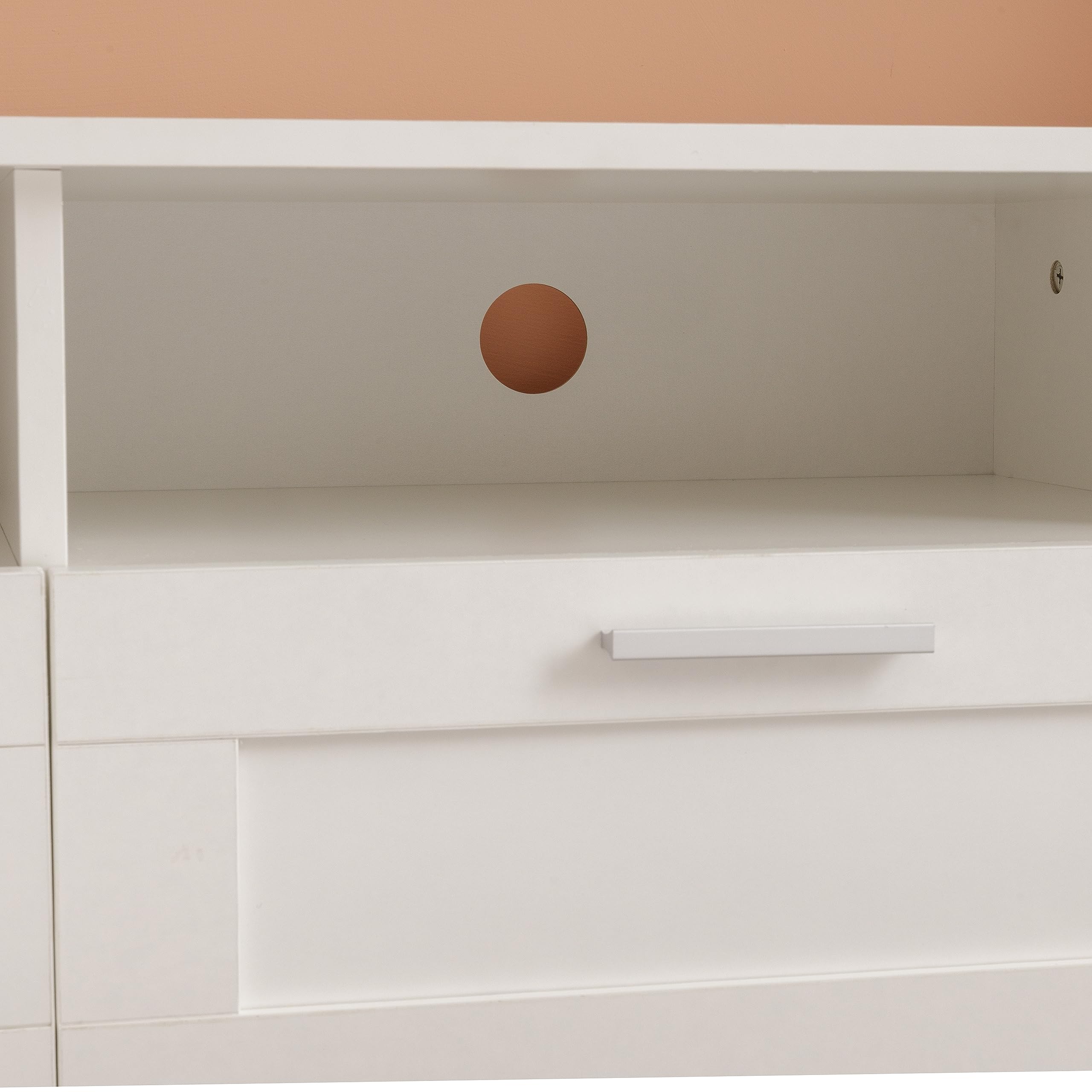 Baroni Home Mobile TV Bianco 3 Cassetti 140x33x30 cm
