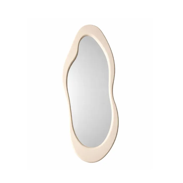 Baroni Home Specchio da parete ondulato bianco 50x120 cm
