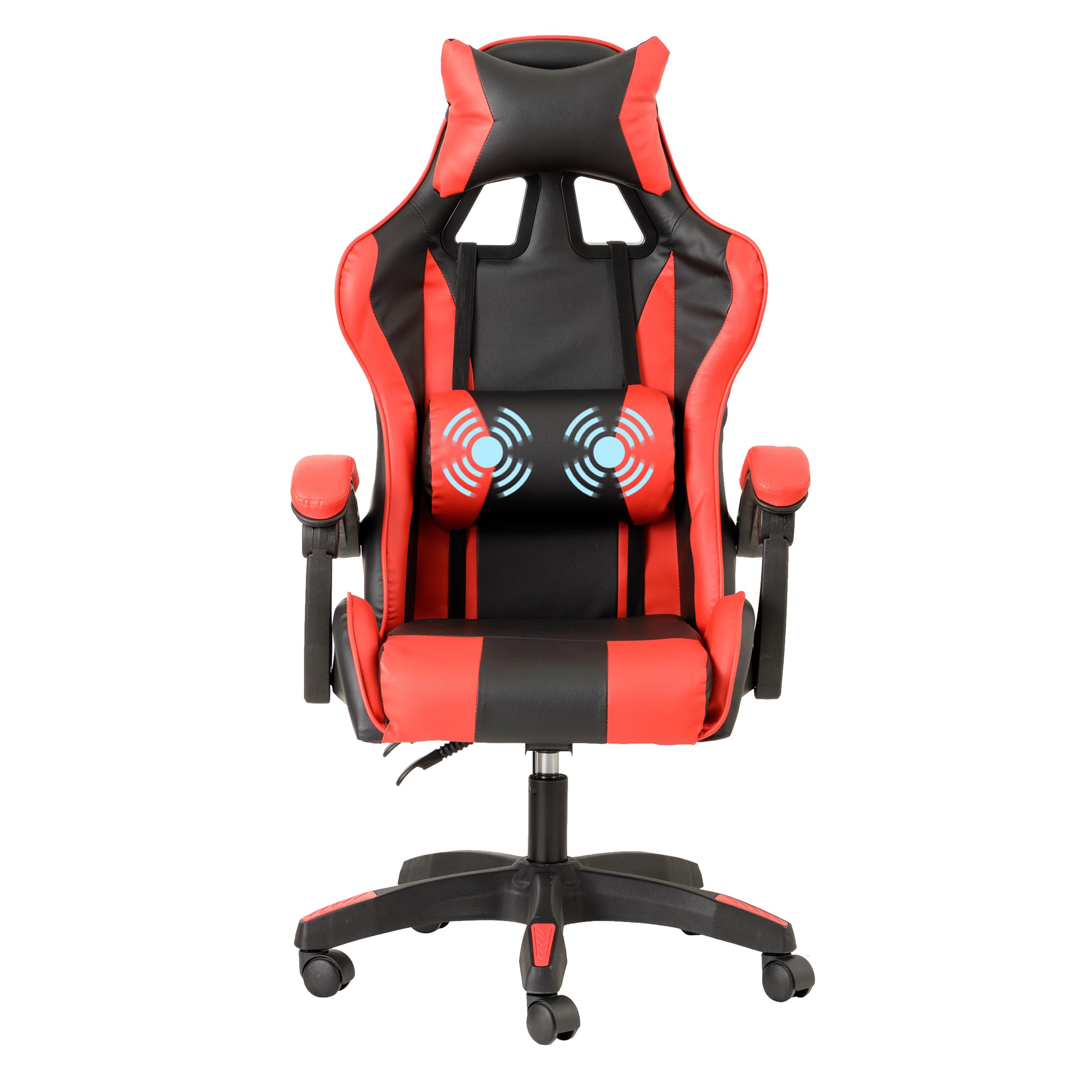 Baroni Home sedia gaming rossa reclinabile massaggio lombare