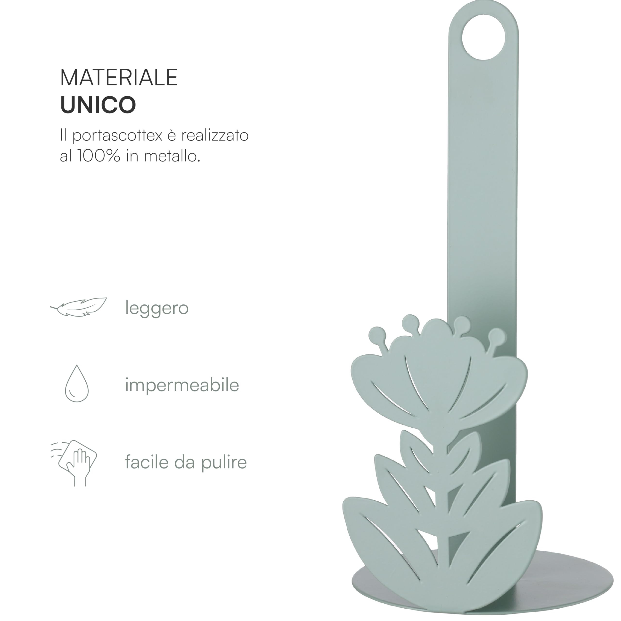 Baroni Home Ibiscus portascottex metallo salvia