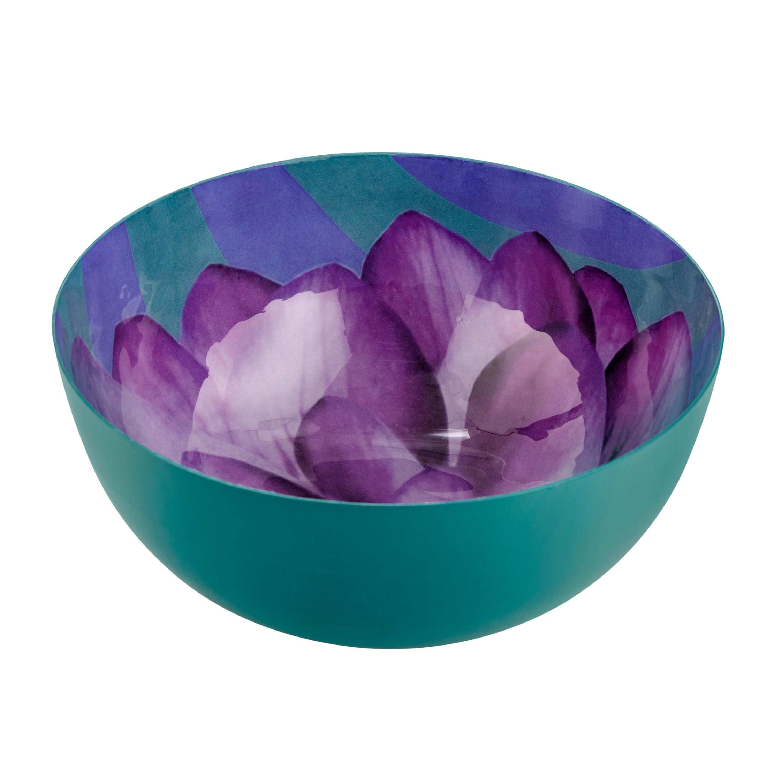 Baroni Home Vassoio Ovale Fiore Arancione in metallo 30x23 cm