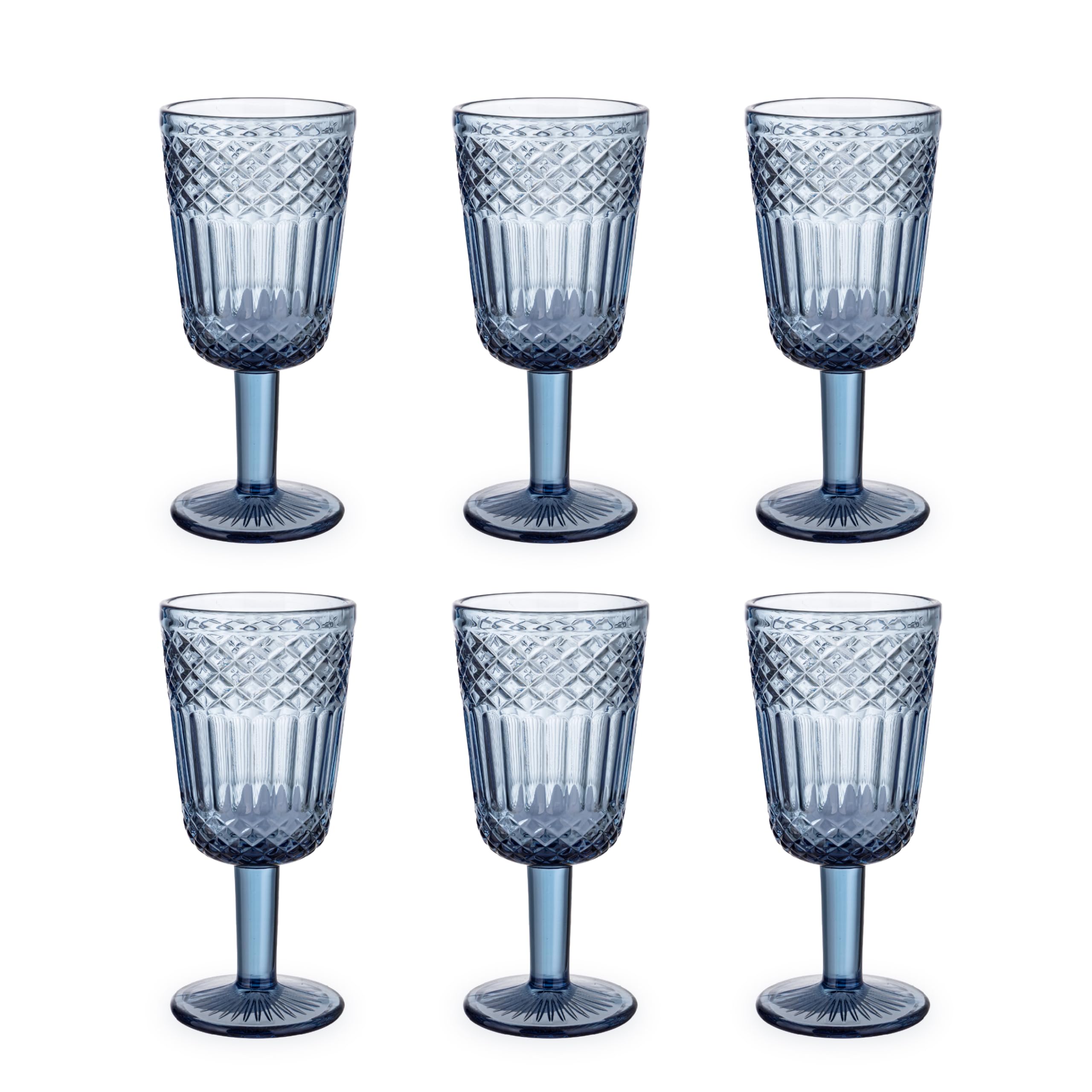 Baroni Home calici vetro blu 6 pezzi 25 cl