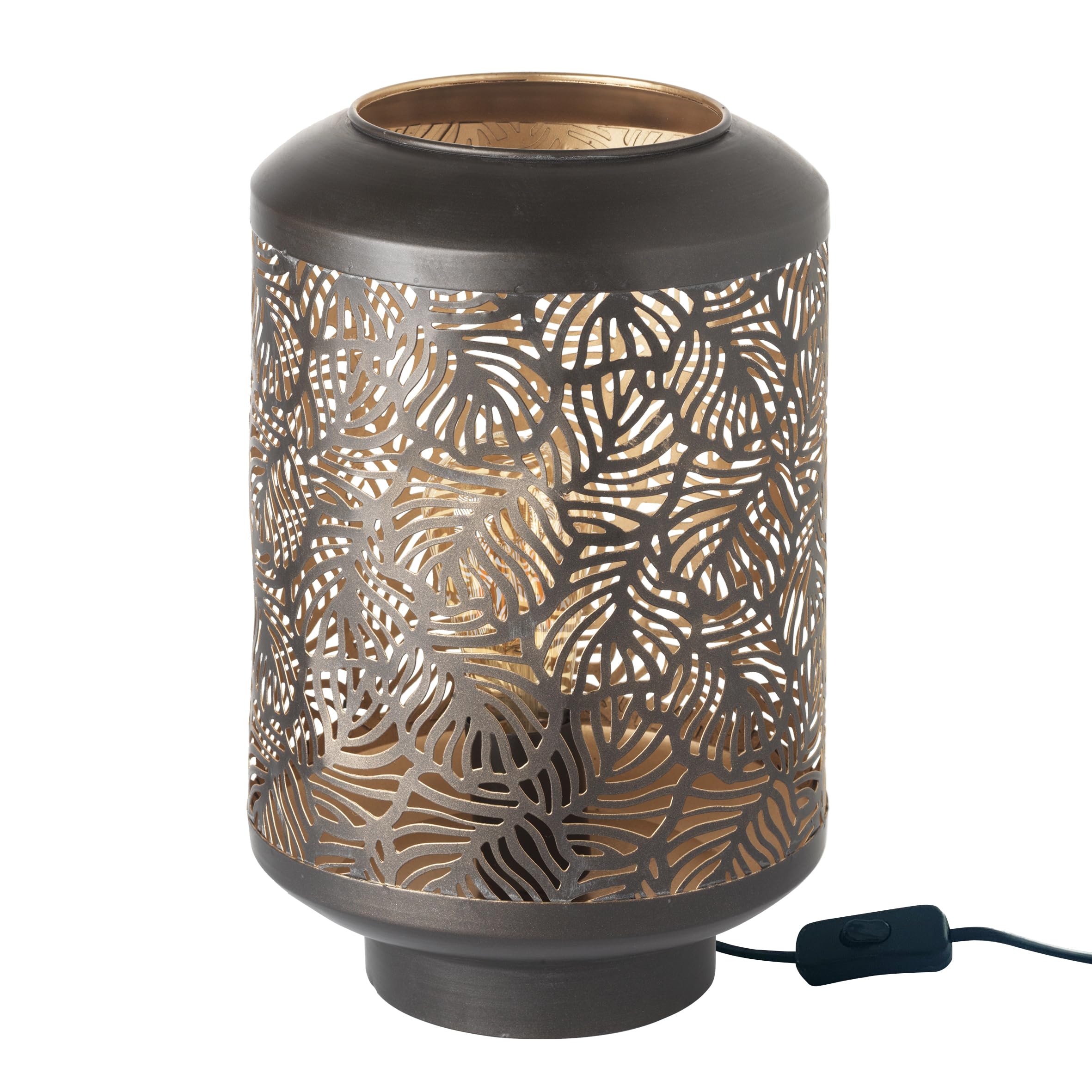Baroni Home Lampada Tavolo Lanterna Oro Ferro 21x21x36 cm