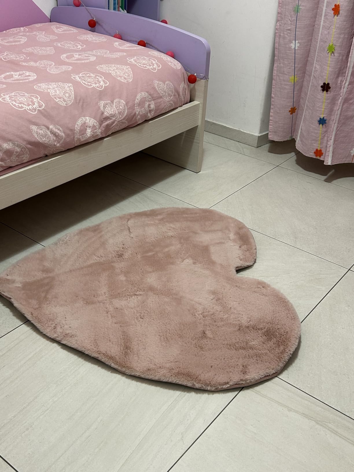 Baroni Home Tappeto Cuore Natural Pelo Lungo 90x90 cm