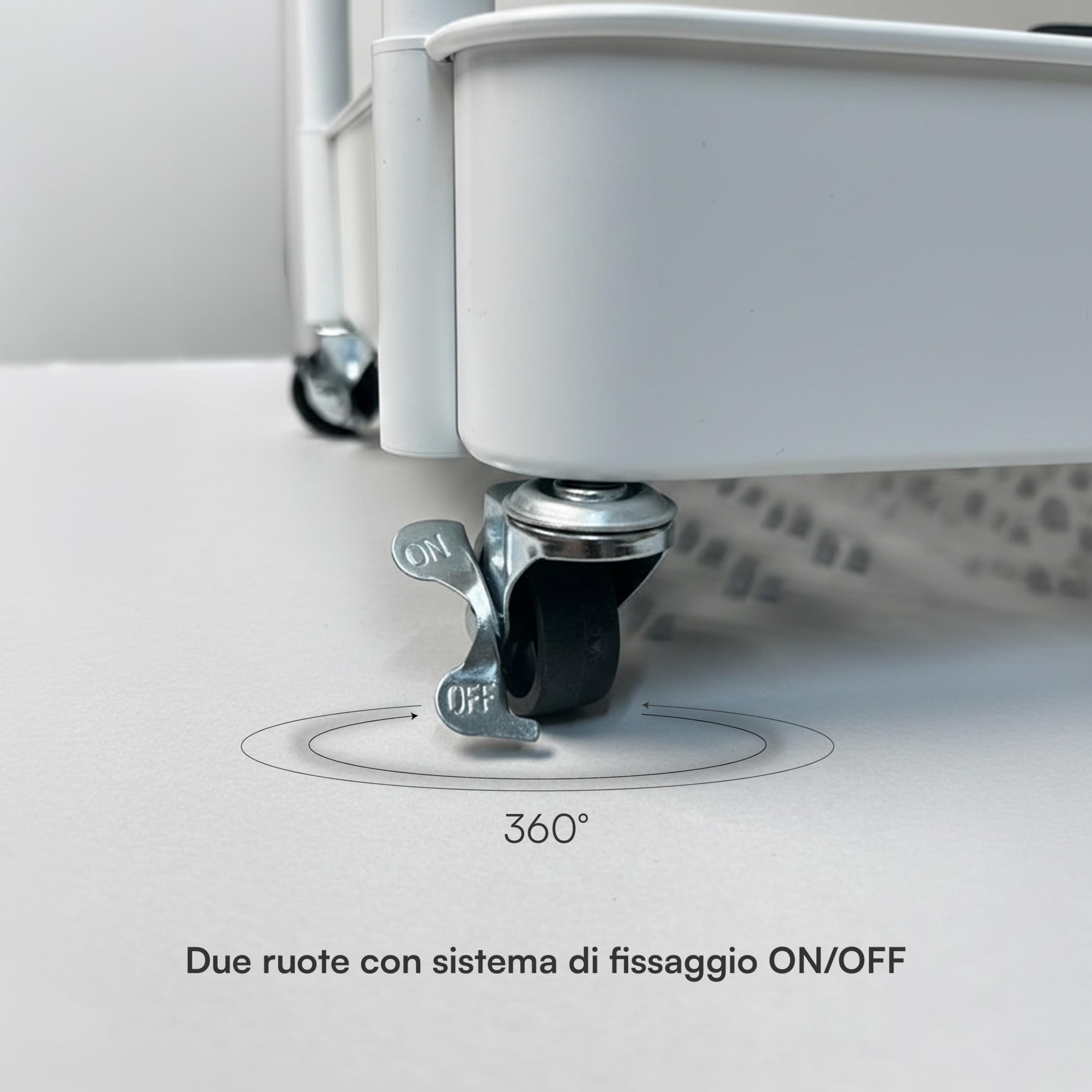 Baroni Home carrello bianco 3 ripiani con ruote