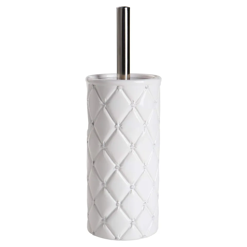 Baroni portascopino ceramica bianco 10x10x41 cm con scopino