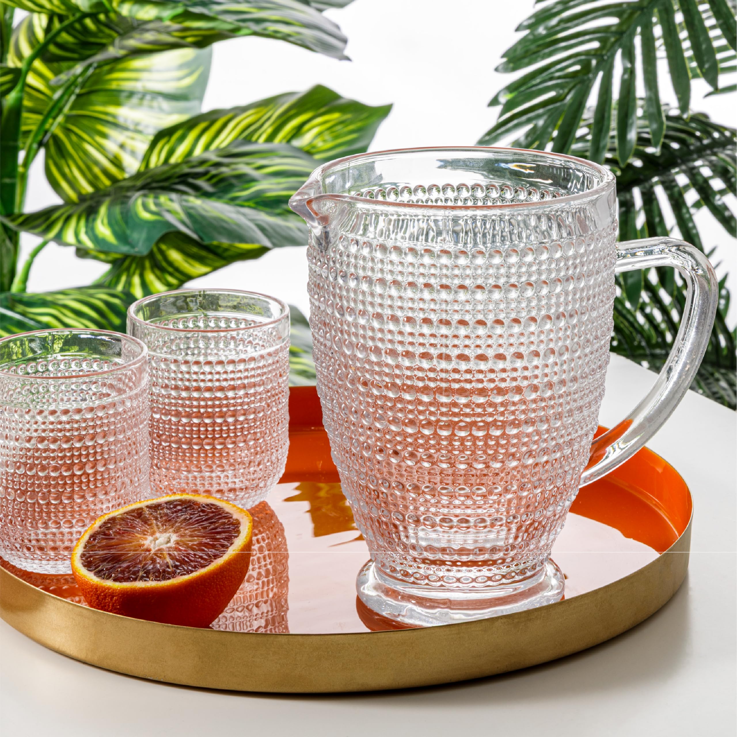 Baroni Home Caraffa Vetro Trasparente Pois Antigoccia 1L