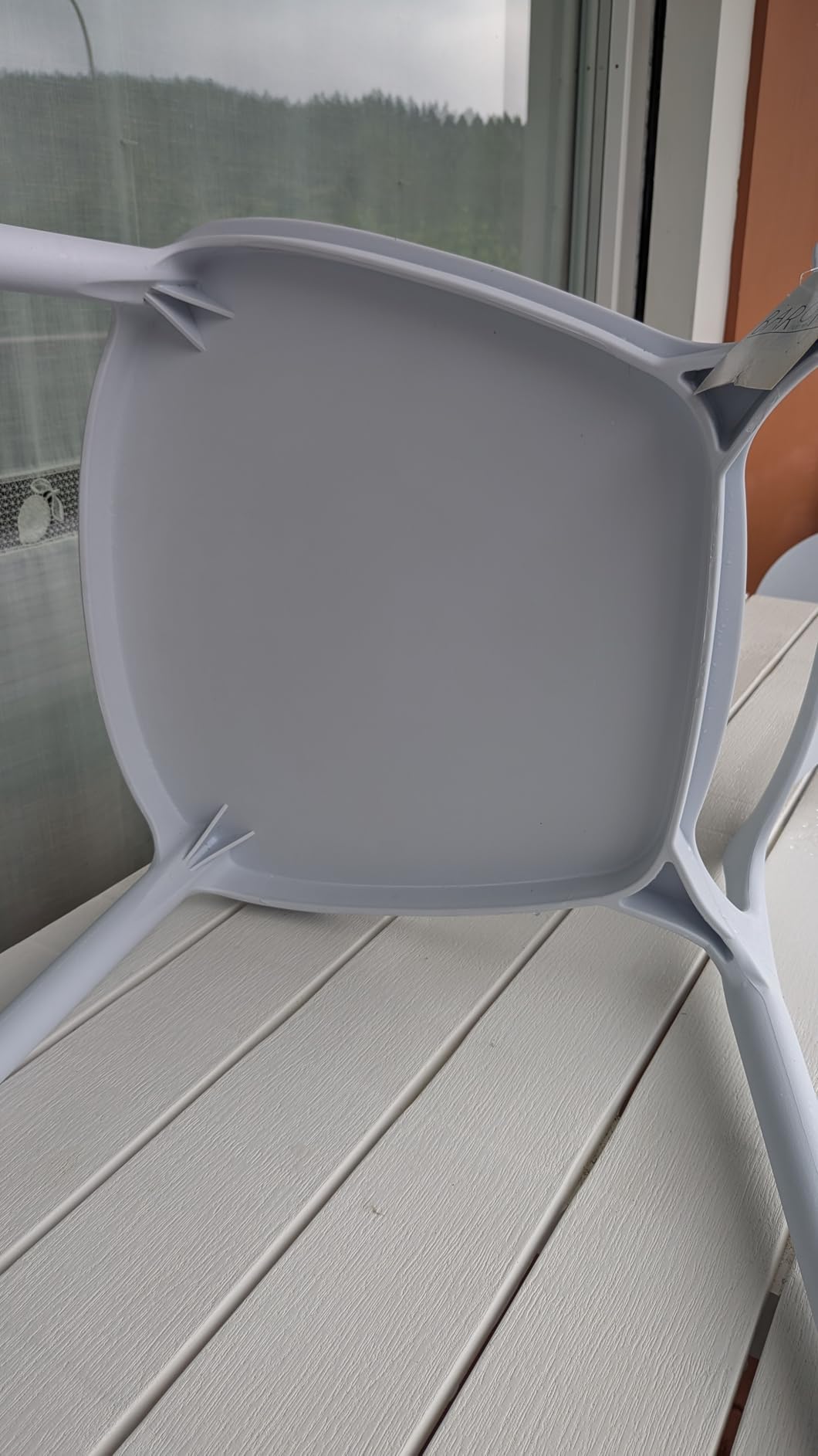 Baroni Home Set 4 Sedie Plastica Bianca 46x50x80 cm