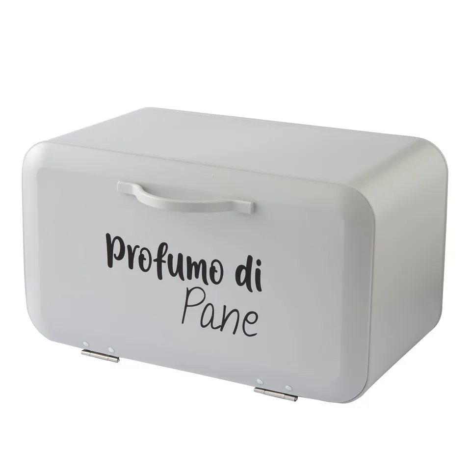 Baroni Home Portapane Metallo Grigio Chiaro 34X19X17 cm