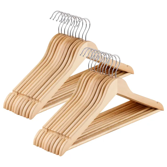 Baroni Home Grucce Legno appendiabiti naturali 20 pezzi 45 cm