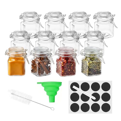 Baroni Home barattoli portaspezie vetro 100 ml set 12 con etichette