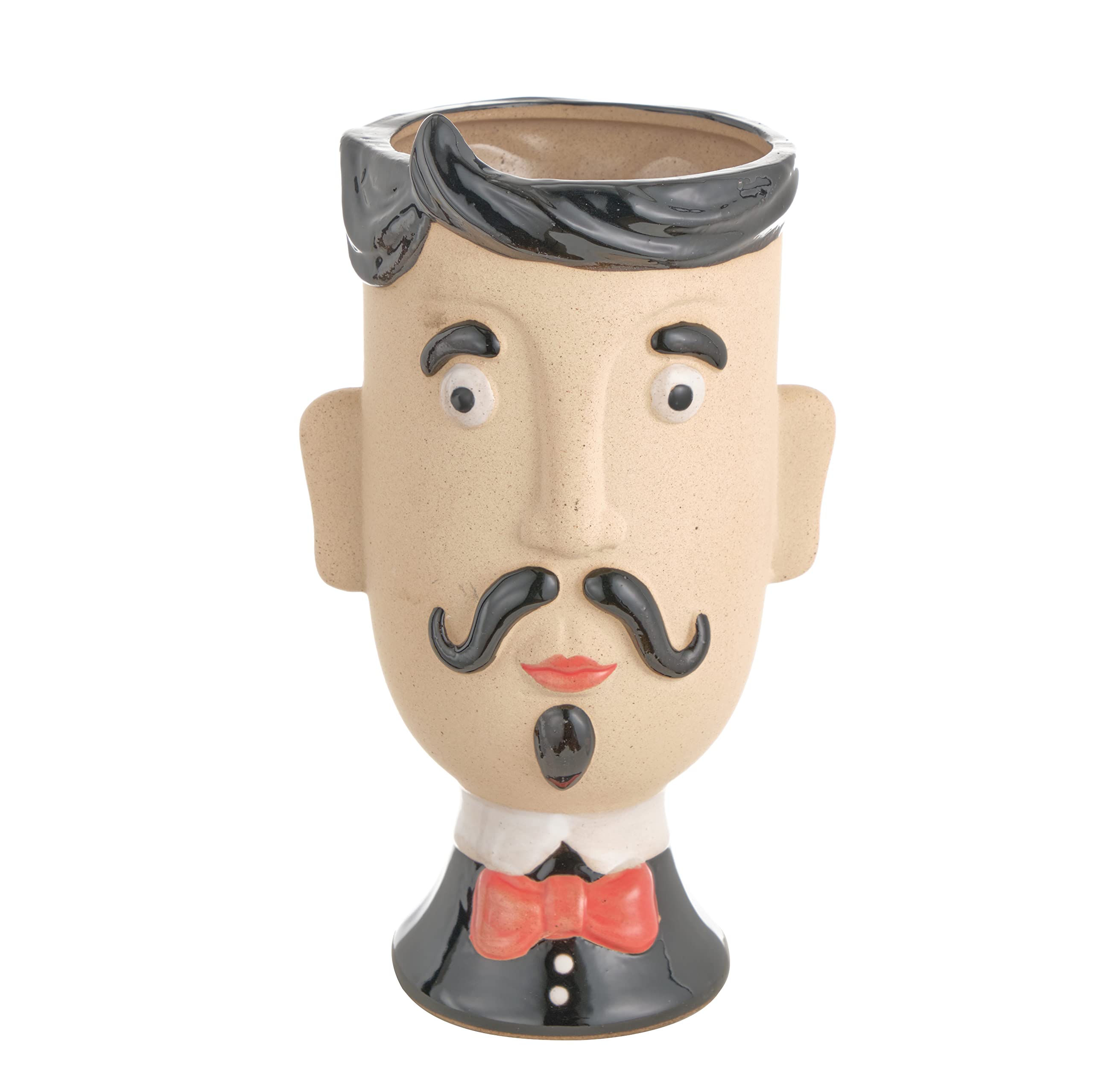 Baroni Home Vaso Ceramica Meditatore Grande con Piantina
